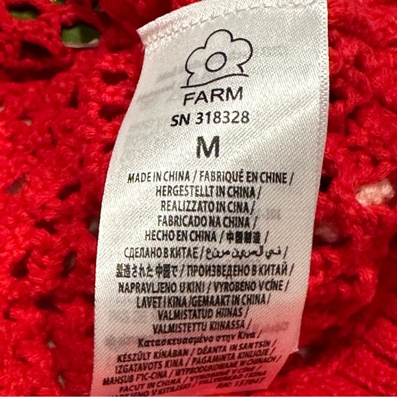 Farm Rio Red and Pink Handmade Hearts Knit Sweater Medium New with Tag - Picture 15 of 16